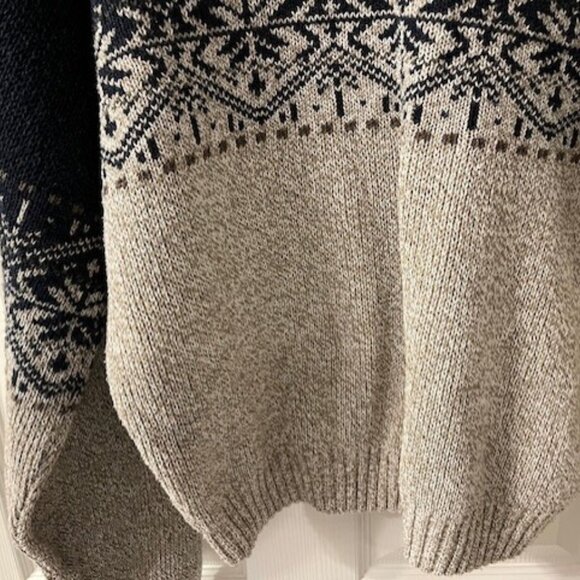 Mens Large Timber Trails Vintage Navy & Tan Sweater 90s - Picture 2 of 11